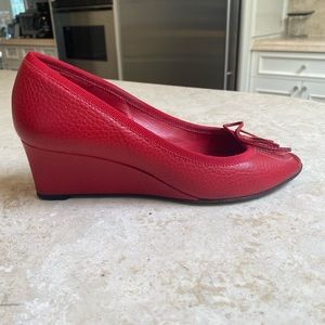 Gucci shoes sandals wedges red GG 36/6